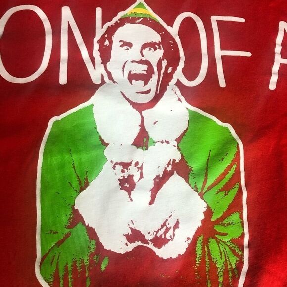 𝅺Elf “Son of a Nutcracker” Red Crewneck Tshirt Size Small Christmas Holiday - Picture 3 of 4